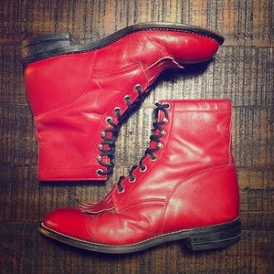VINTAGE Justin Roper Lace Ups with fringe intact!